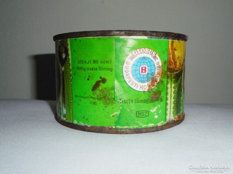 Retro GLOBUS konzerv doboz konzervdoboz - Gulyásleves - Budapesti Konzervgyár - 1980-as évekből