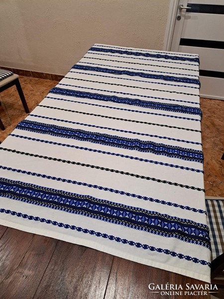 White blue old tablecloth tablecloth tablecloth village peasant