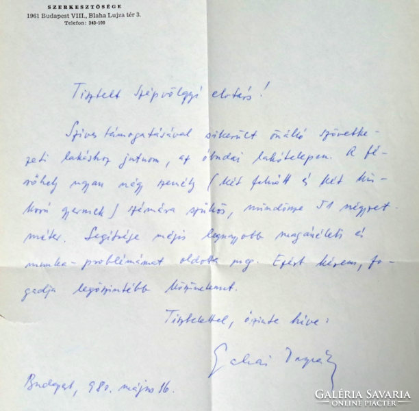 Galsa pong grid: an-tan-té-nusz, autographed! And a handwritten thank you letter to Zoltán from Szepvölgy