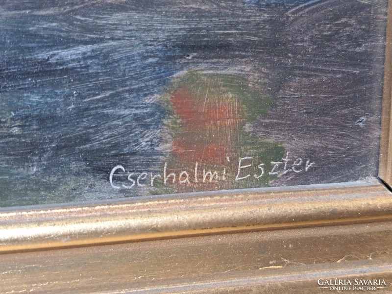 Cserhalmi Eszter: Naplemente - 2012 (olajfestmény, teljes méret 50x37 cm)