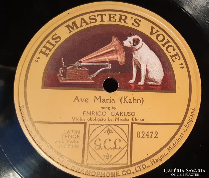 ENRICO CARUSO  ÉNEK      MISCHA ELMAN  HEGEDŰ  -  RITKA   78 RPM GRAMOFON LEMEZ