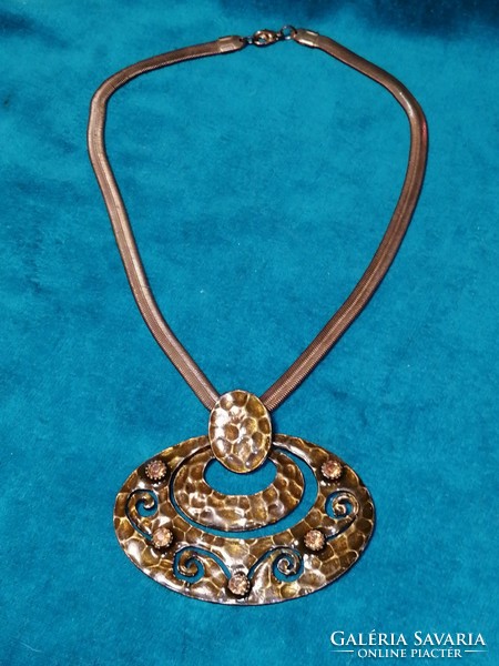 Bronze fire enamel pendant (590)
