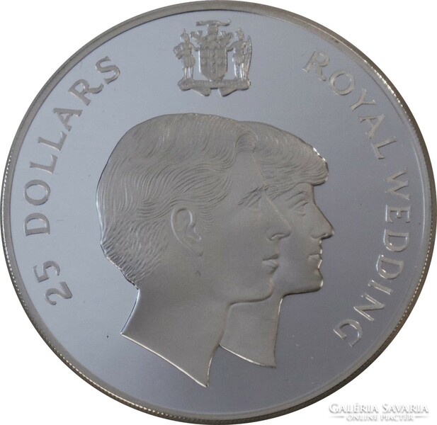 Huge silver coin commemorating the 1981 royal wedding