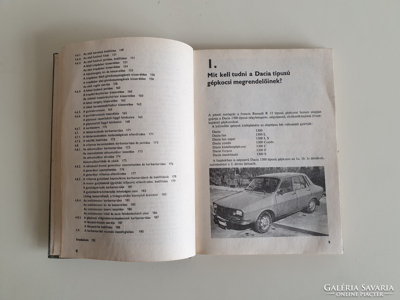 Retro régi autó kezelési könyv Dacia 1300 kézikönyv 1986
