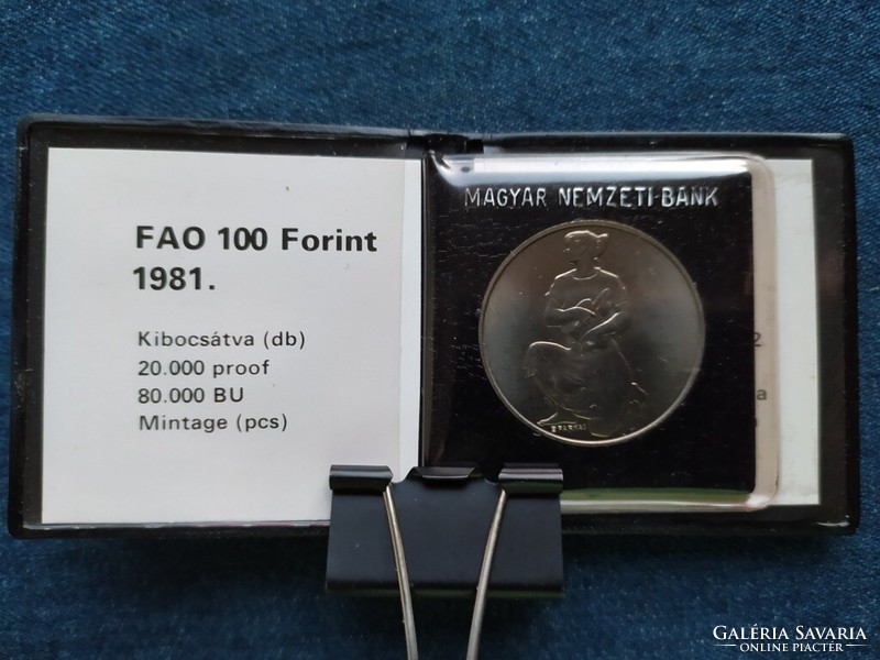 FAO 100 Forint 1981 BP BU EREDETI BANKI TOKBAN (id69770)