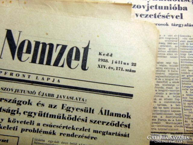 1958 július 22  /  Magyar Nemzet  /  SZÜLETÉSNAPRA :-) ÚJSÁG!? Ssz.:  24426