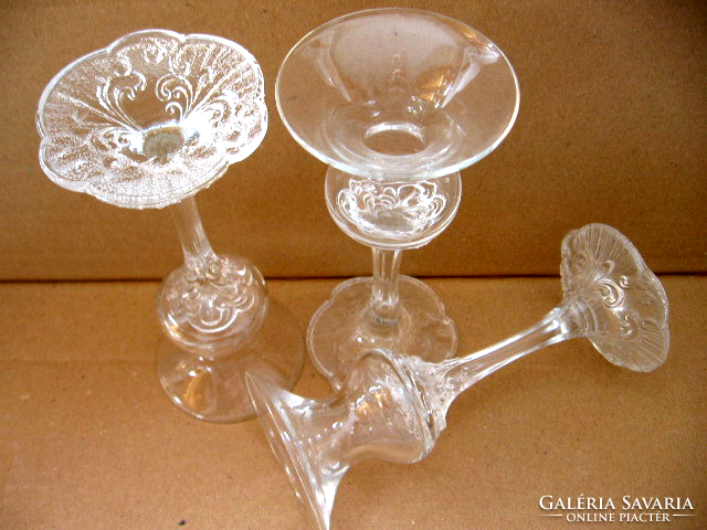 Crystal rosenthal classic rose monbijou vintage candlestick in glass trio