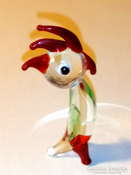 Cute glass parrot, mascot figure 100.