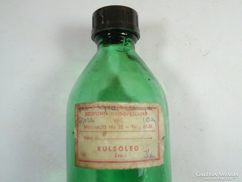 Retro régi jelzett Vác papír címkés gyógyszertár gyógyszeres patika patikai üveg palack - 200 ml