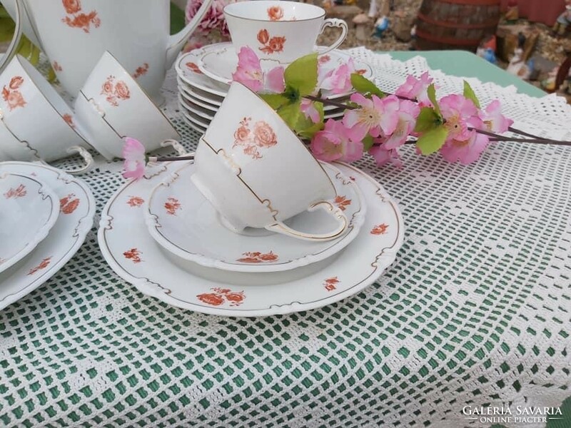 Gyönyörű  Bavaria virágos teáskészlet csésze kanna cukortartó csésze szett virág trió szettek sütis