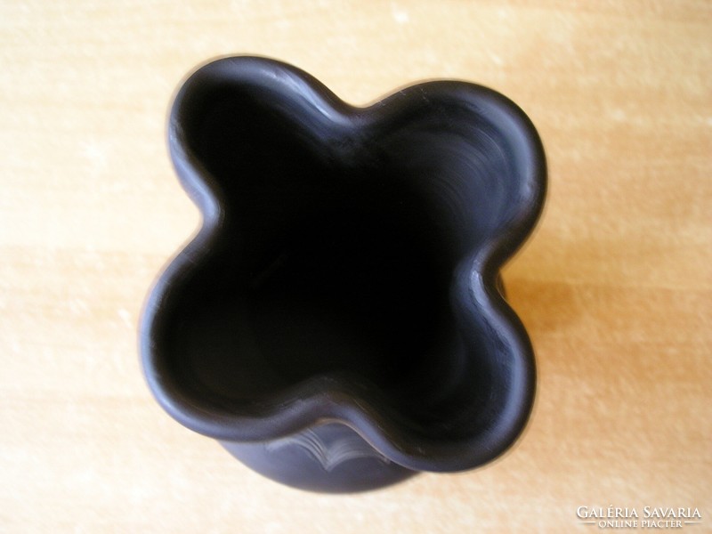 Karcagi ceramics - black matte vase, 25 cm