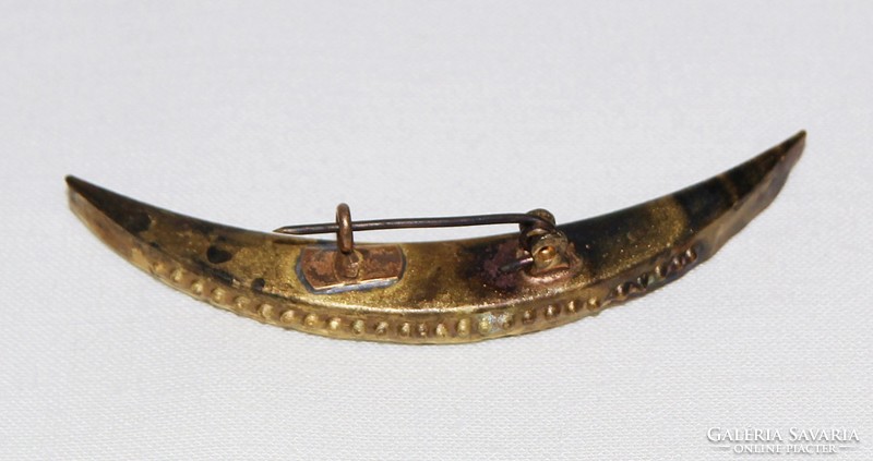 Brooch decorated with antique gilded metal micro mosaics