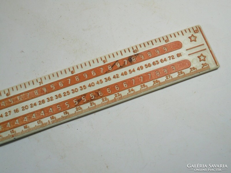 Retro old school school - waltdisney world disney plastic double sided ruler multiplication table etc