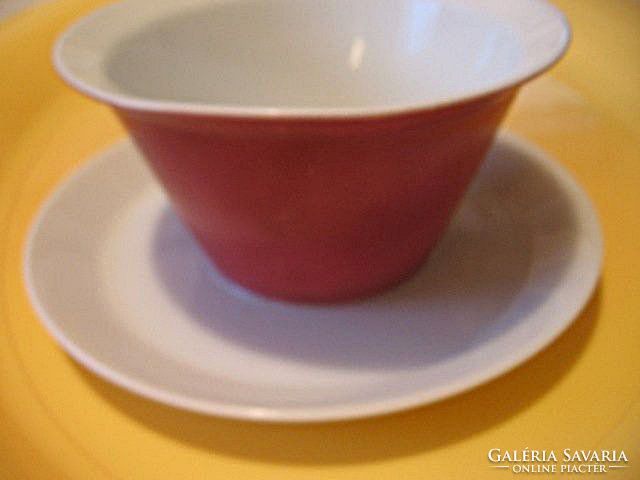 Cup of pink and white rosenthal sauce