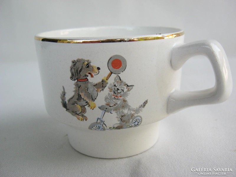 Granite ceramic dog kitten kid fairy tale mug