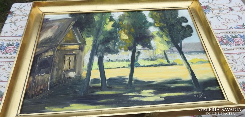 Imre Nagy painting - sunshine oil - wood fiber