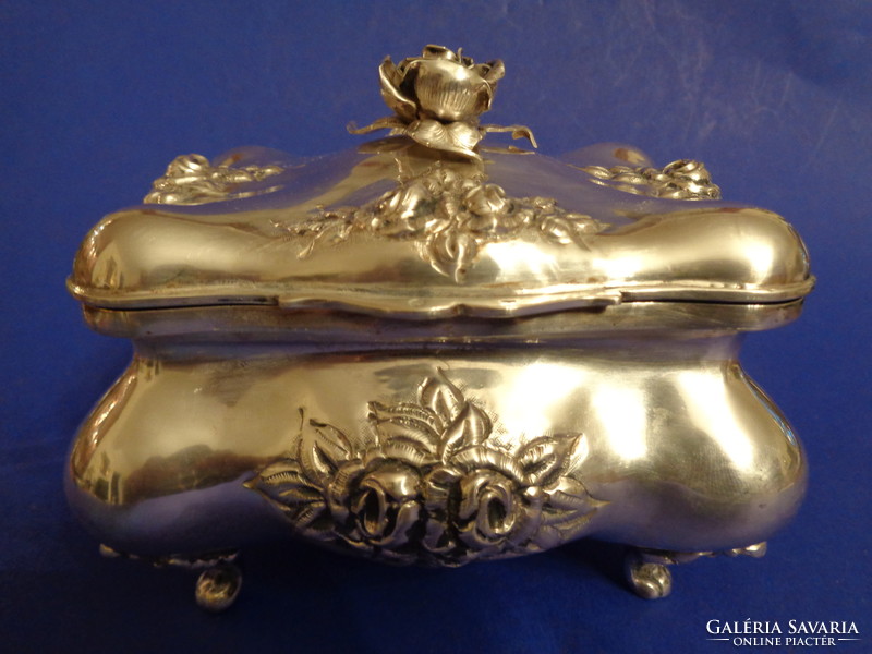 Viennese rosy silver sugar box - sugar holder