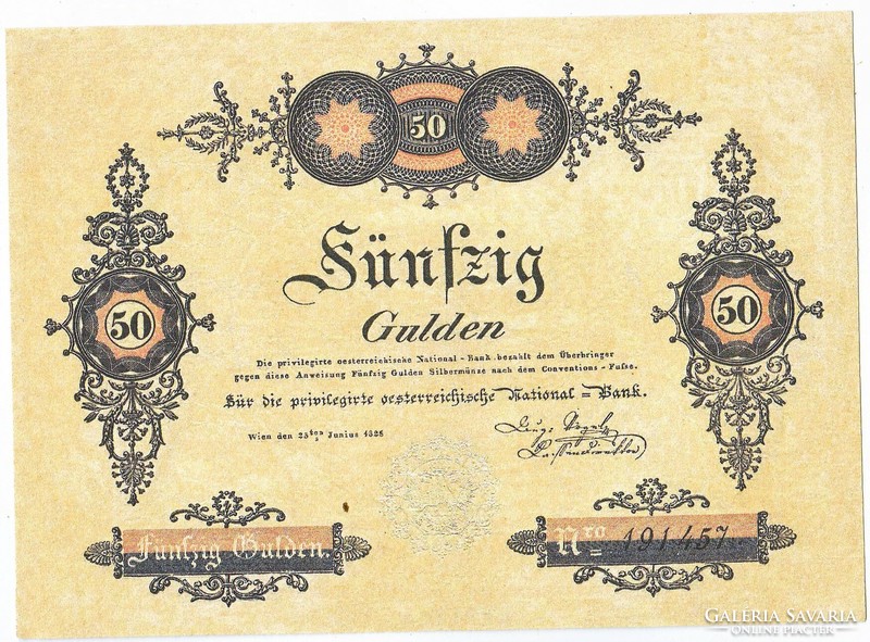 Ausztria 50 osztrák-magyar gulden 1825 REPLIKA UNC