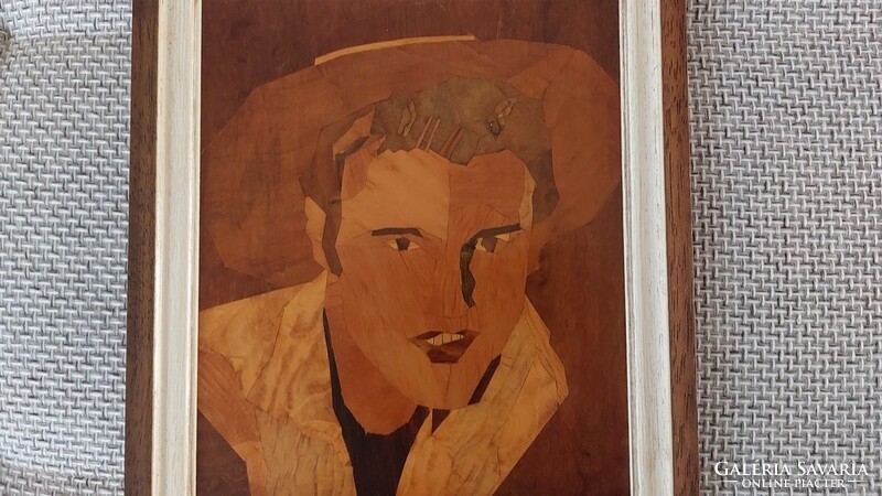 (K) inlaid wall picture 27x32 cm with frame elvis presley