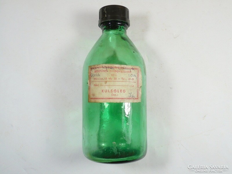 Retro old marked waste paper label pharmacy medicinal pharmacy glass bottle - 200 ml