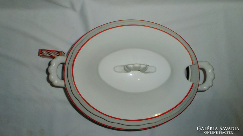 Antik Zsolnay porcelán leveses tál - 2,5 literes