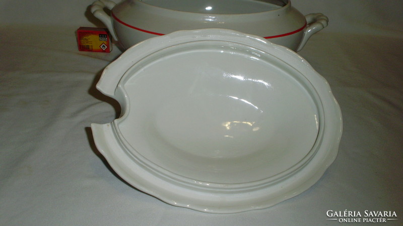Antik Zsolnay porcelán leveses tál - 2,5 literes