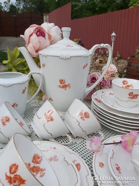 Gyönyörű  Bavaria virágos teáskészlet csésze kanna cukortartó csésze szett virág trió szettek sütis