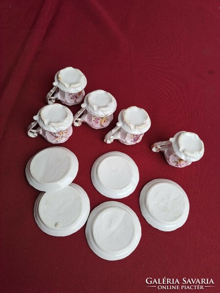 Gyönyörű porcelán szecessziós csészék baba játék csésze szett mokkás
