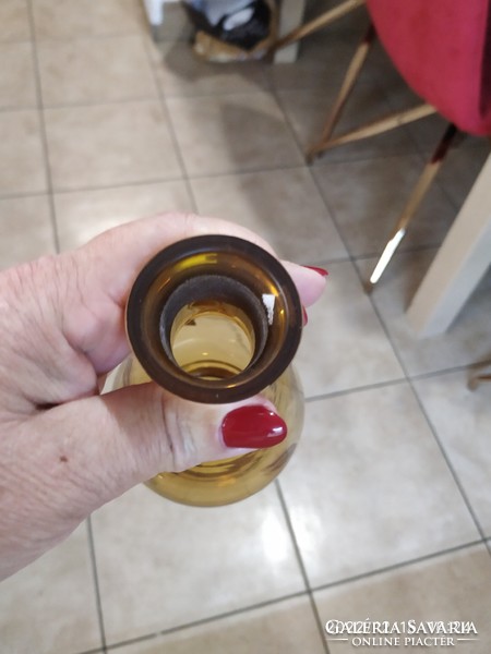 Beautiful gold leaf amber colored glass wine set, drink set for sale!