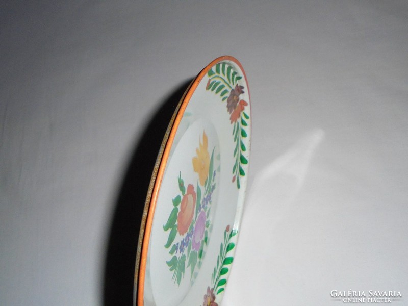 Retro painted metal plate wall plate decorative plate - 20 cm diameter