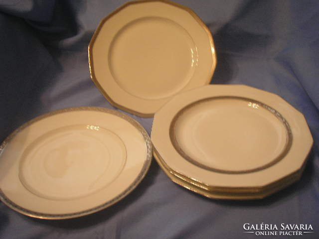 5pcs limoges plate, silver +, with gold decoration rarities in one