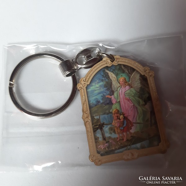 Guardian angel keychain wooden plaque