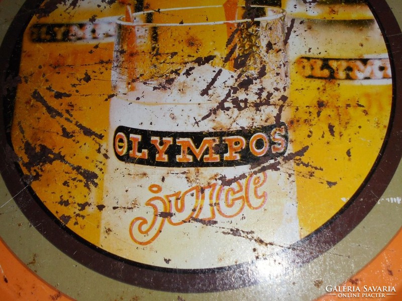 Retro Olympos soft drink - advertising metal tray - pub catering industry - from the 1970s