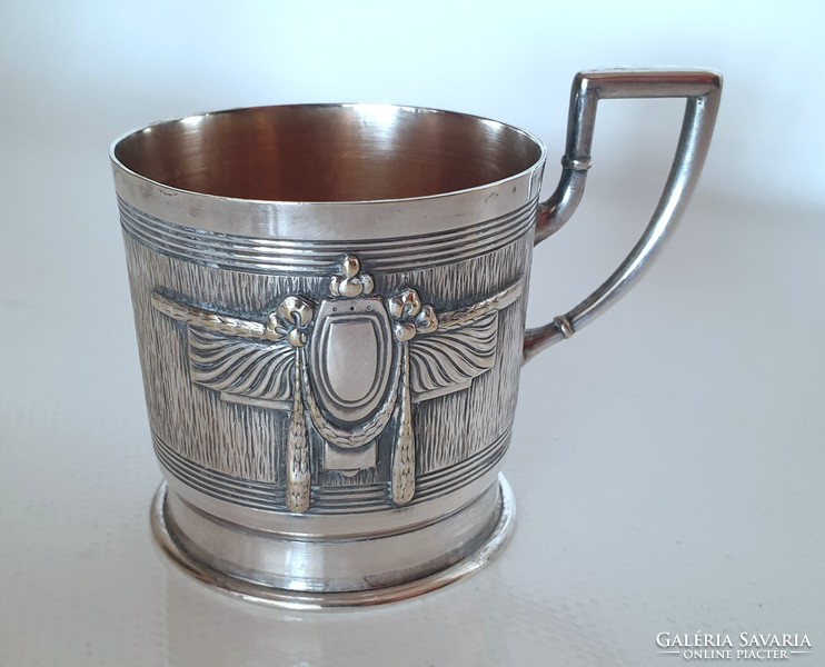 2 silver-plated art nouveau cup holders