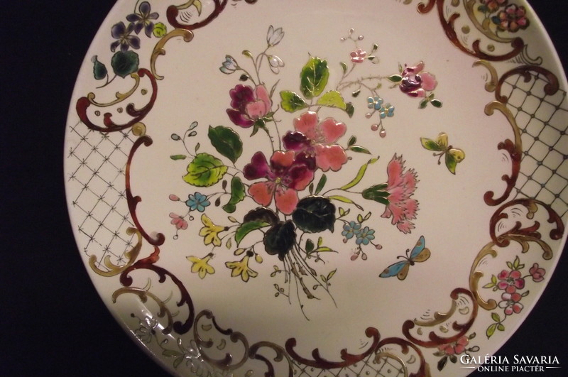 Josef steidl znain wall decorative plate with flower pattern.