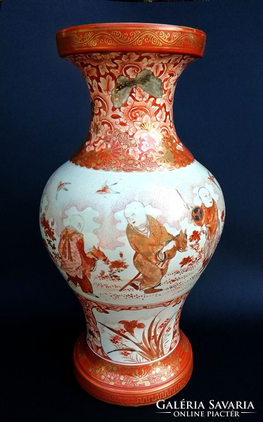 Japán kutani porcelán váza-extra finom festés!!!jelzett-Meiji period (1868-1912)