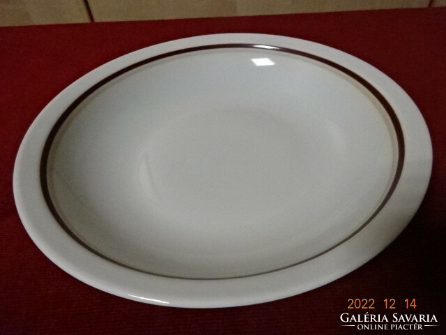 Alföldi porcelain deep plate with a brown stripe, six pieces in one. He has! Jokai.