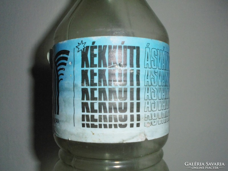 Retro Theodora Kékkút mineral water - paper label, plastic bottle - cellar farm in Badacsonyvidék 1989