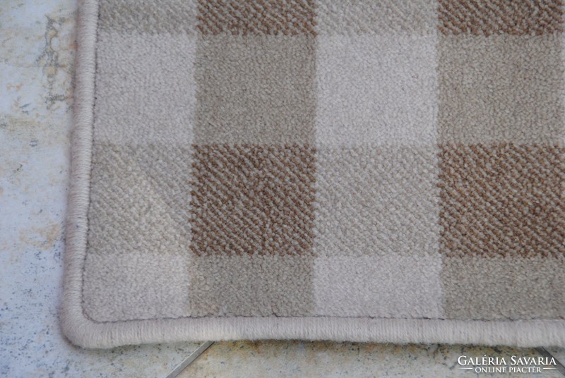 Tiny English checkered wool carpet, doormat, doormat