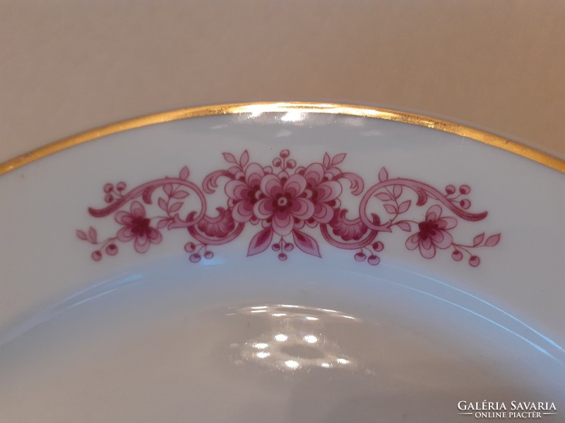 Old plain porcelain pink flower plate 1 pc