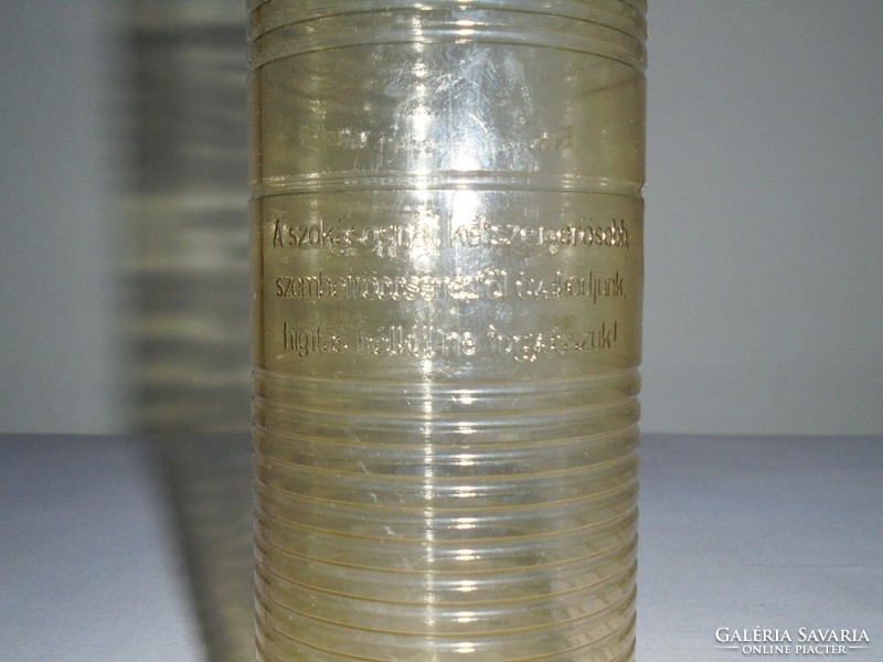 Retro vinegar essence plastic bottle embossed inscription - buszesz distillery in Óbuda - from the 1960s-1970s