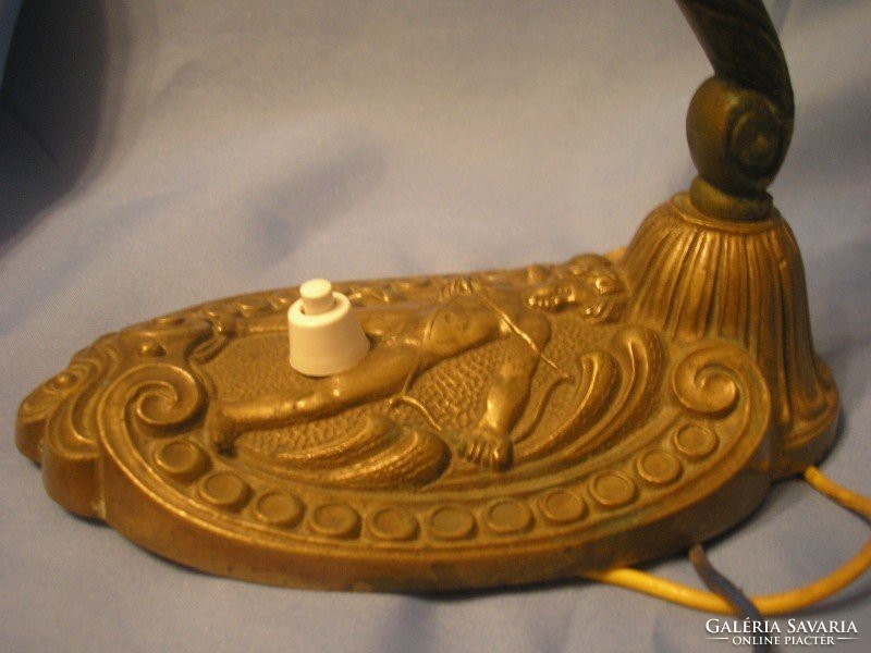 E18 Puttós antik bronz szecis  falikar láng burás kuriózum leárazva ajándékozható állapotban
