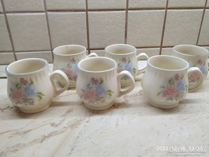 Ceramic flower cup, set of 6 for sale!