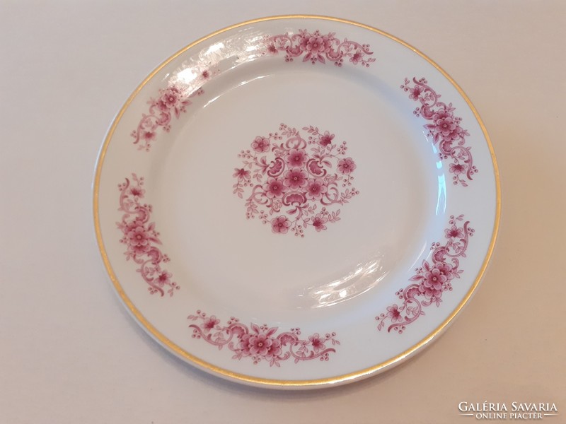 Old plain porcelain pink flower plate 1 pc
