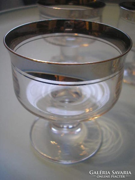 U7 Antik vastag ezüst perem díszes pohár szett 4 db-os  ritkaság kuriózum