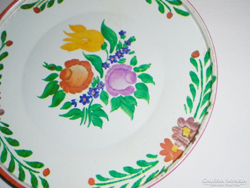 Retro painted metal plate wall plate decorative plate - 20 cm diameter