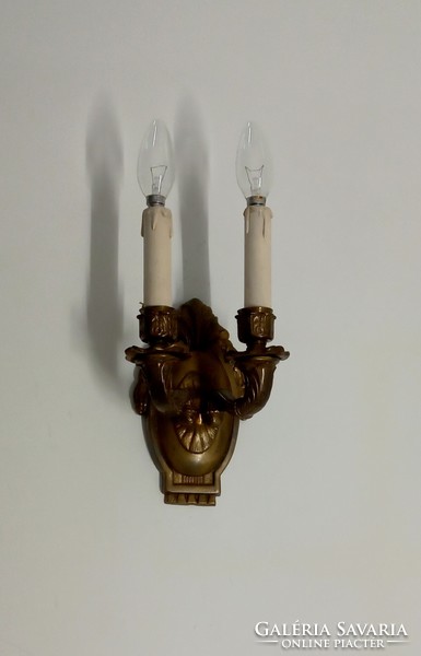 Pair of antique copper double wall arm lamps 2 pcs