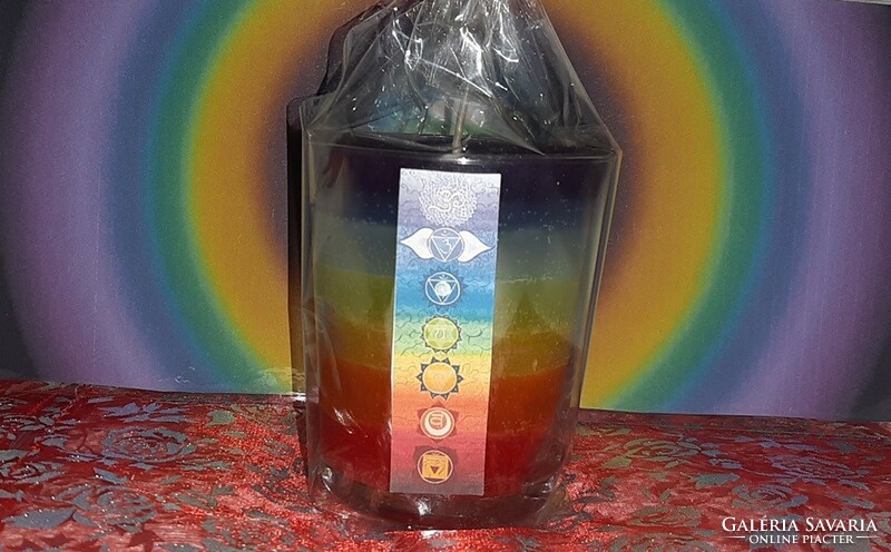 Glass cup chakra candle, large