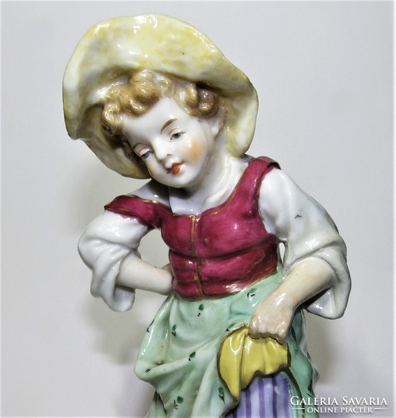 Ritka Antik Bécsi - Lány Bogárral - Porcelán Figura