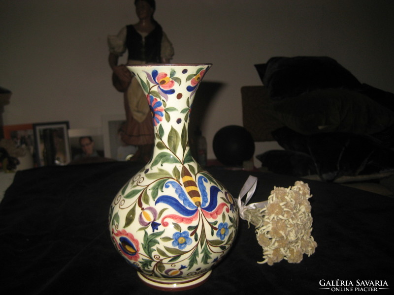 Városlődi - Mayer  szép antik váza ,  jelzett de nehezen fotózható , 22 cm